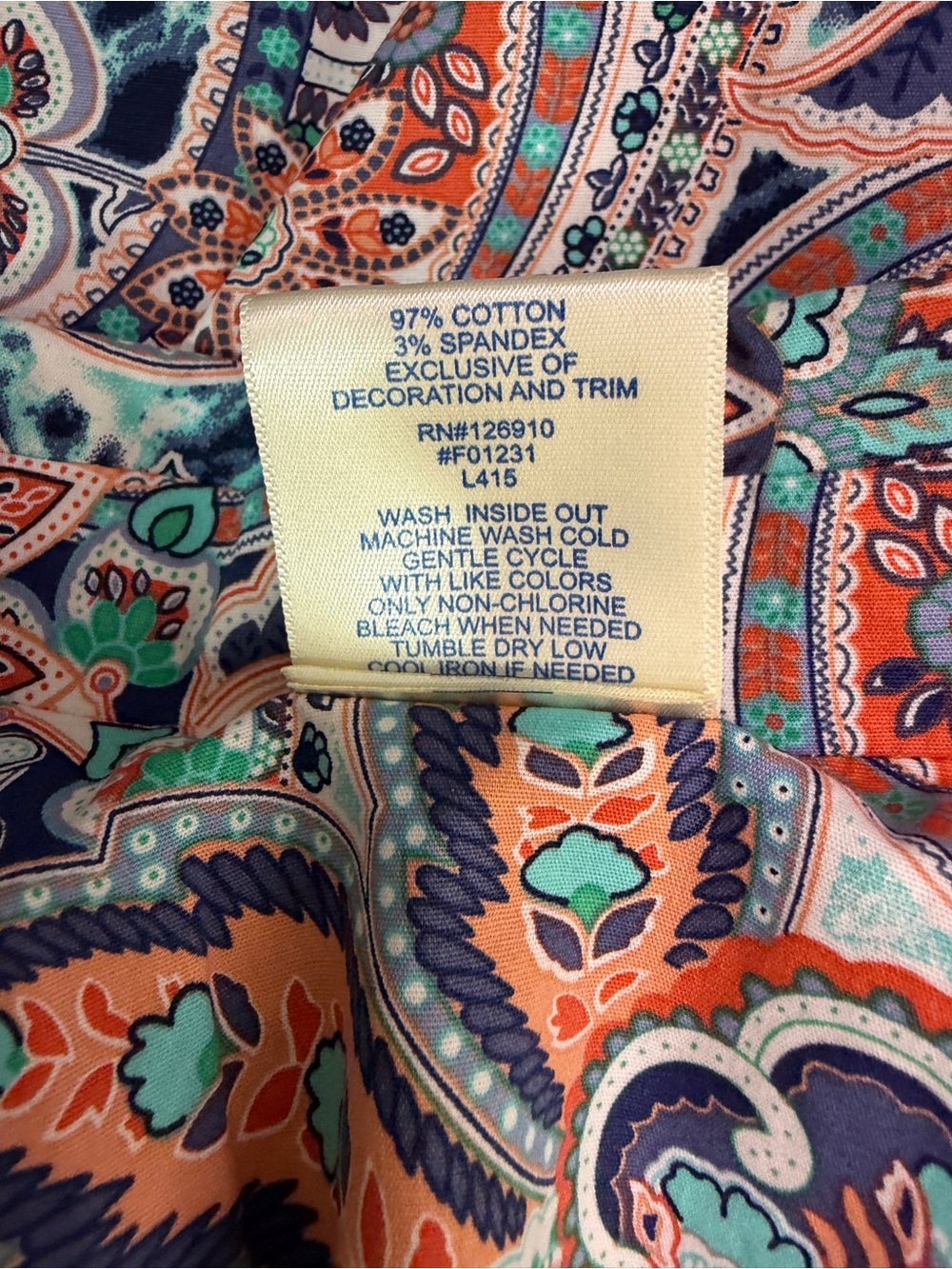 Bedford Fair Medium Paisley Blazer Jacket Stretch Cotton Boho - Picture 11 of 11